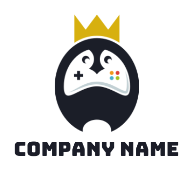 games logo penguin face with crown console