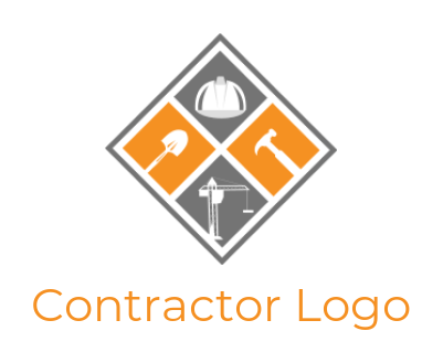 design a construction logo construction tools in rhombus shape