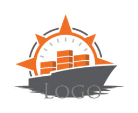 container ship in compass | Logo Template by LogoDesign.net