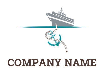 design a transportation logo container ship with anchor 