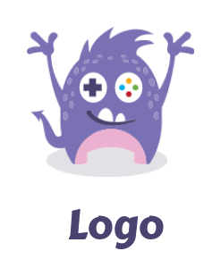 make a games logo controller merged with monster