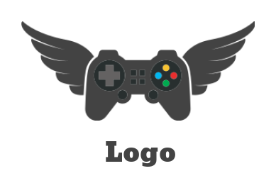 generate a games logo of controller with wings