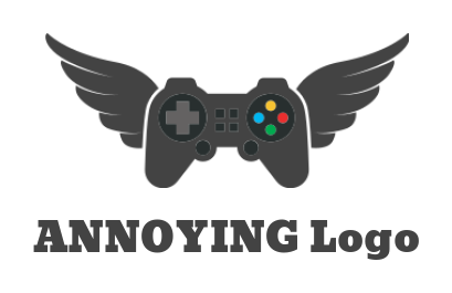 games logo icon Controller with wings - logodesign.net 