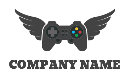 games logo icon Controller with wings - logodesign.net 