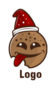 cookie logo maker Santa Claus with tongue