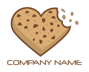 generate a food logo of cookie heart with bite