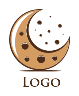make a bakery logo moon shape cookie