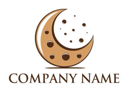 make a bakery logo moon shape cookie