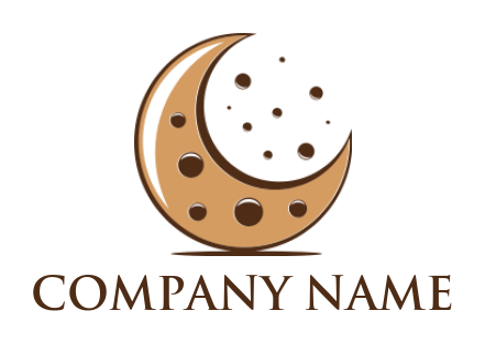 make a bakery logo moon shape cookie