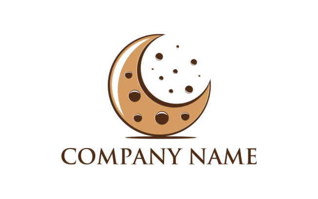 make a food logo moon shape cookie