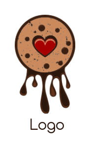 bakery logo online cookie with chocolate drips