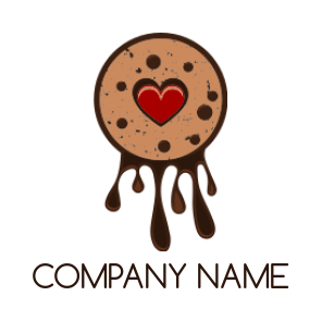 food logo online cookie with dripping chocolate