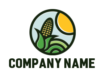 agriculture logo corn on cob farm in circle