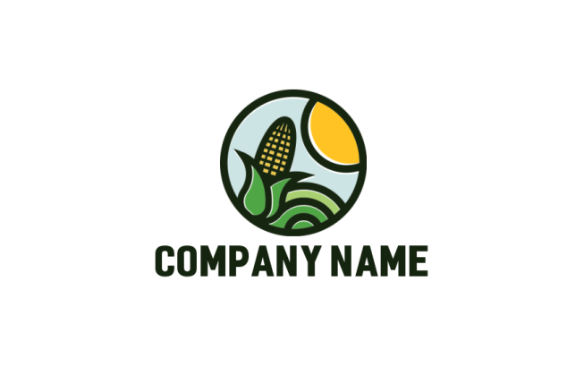 corn on cob farm logo idea in circle 