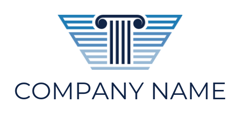 attorney logo court column with abstract wings