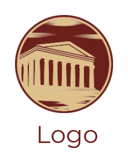 law firm logo maker court house inside circle - logodesign.net