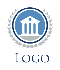 law firm logo court house circle laurel wreath