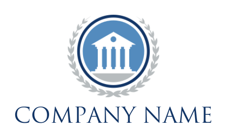 law firm logo court house circle laurel wreath