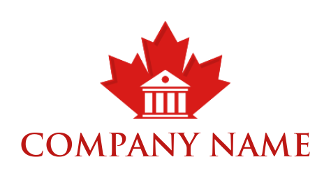 law firm logo illustration court house red maple leaf 