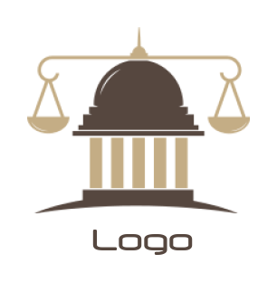 law firm logo court house with scale of justice