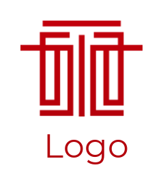 create a law firm logo court pillar maze