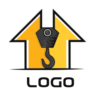 construction logo crane hook in abstract house