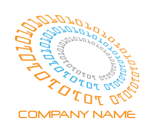 create an internet logo of circular binary code