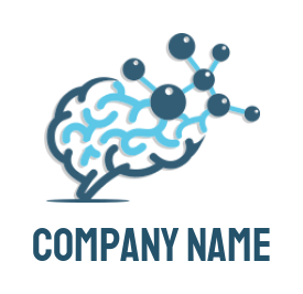 research logo template creative Brain with atom 