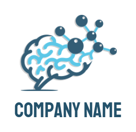 research logo template creative Brain with atom 