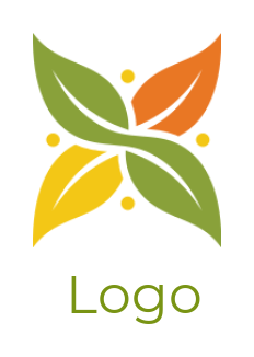 design a landscape logo intersecting leaves forming flower people 