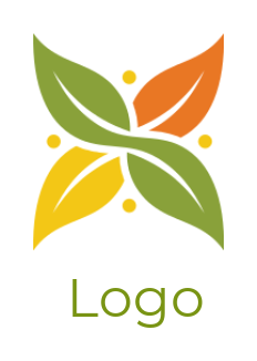 design a landscape logo intersecting leaves forming flower people 