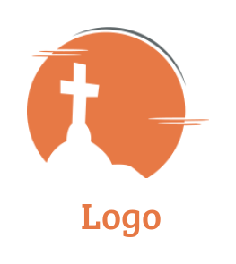 religious logo online cross in circle 