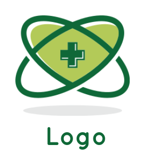 make a medical logo cross in ellipses forming heart 
