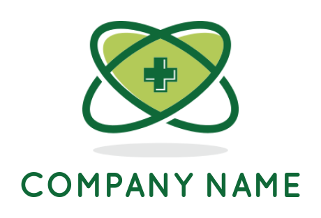 make a medical logo cross in ellipses forming heart 