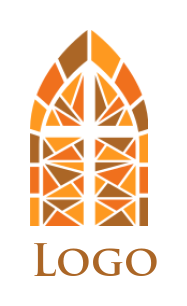 make a religious logo cross in mosaic church window - logodesign.net