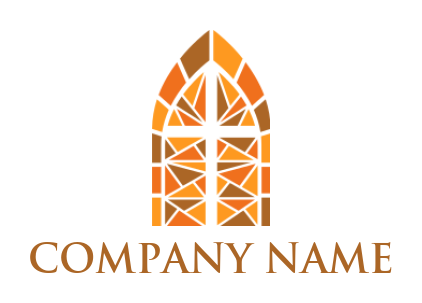 make a religious logo cross in mosaic church window - logodesign.net