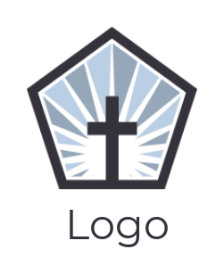 create a religious logo cross in sunrise icon