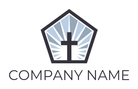 create a religious logo cross in sunrise icon