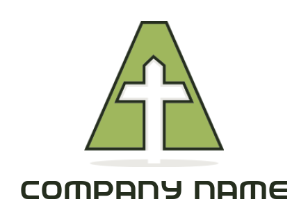 Letter A logo icon cross inside letter A