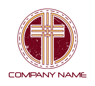 religion logo maker cross inside the circle - logodesign.net