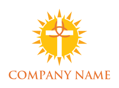 design a religious logo cross inside the sun 