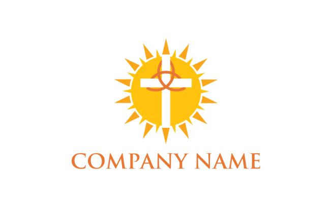 design a religious logo cross inside the sun 
