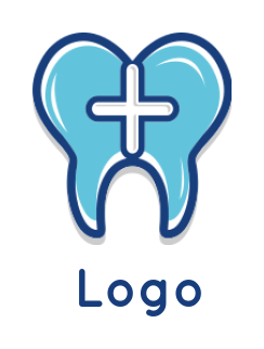 medical logo template cross inside tooth - logodesign.net