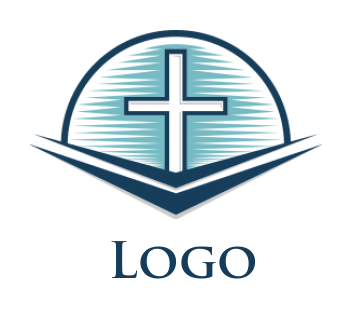 religious logo maker cross on open book - logodesign.net