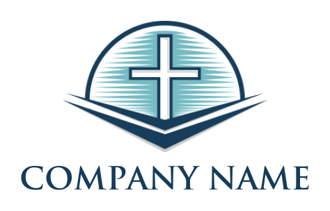 religious logo maker cross on open book - logodesign.net