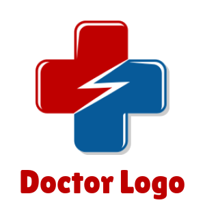 make a medical logo cross with bolt of lightning - logodesign.net