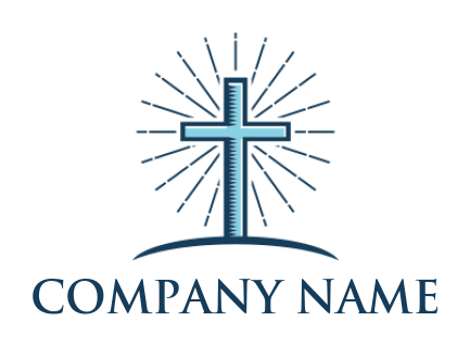create a religious logo cross with rays graphic