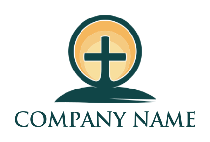 religious logo maker sun in cross