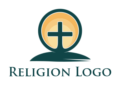 religious logo maker sun in cross