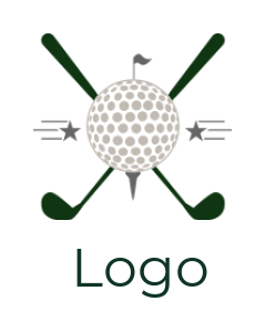 make a sports logo crossed golf clubs and ball - logodesign.net